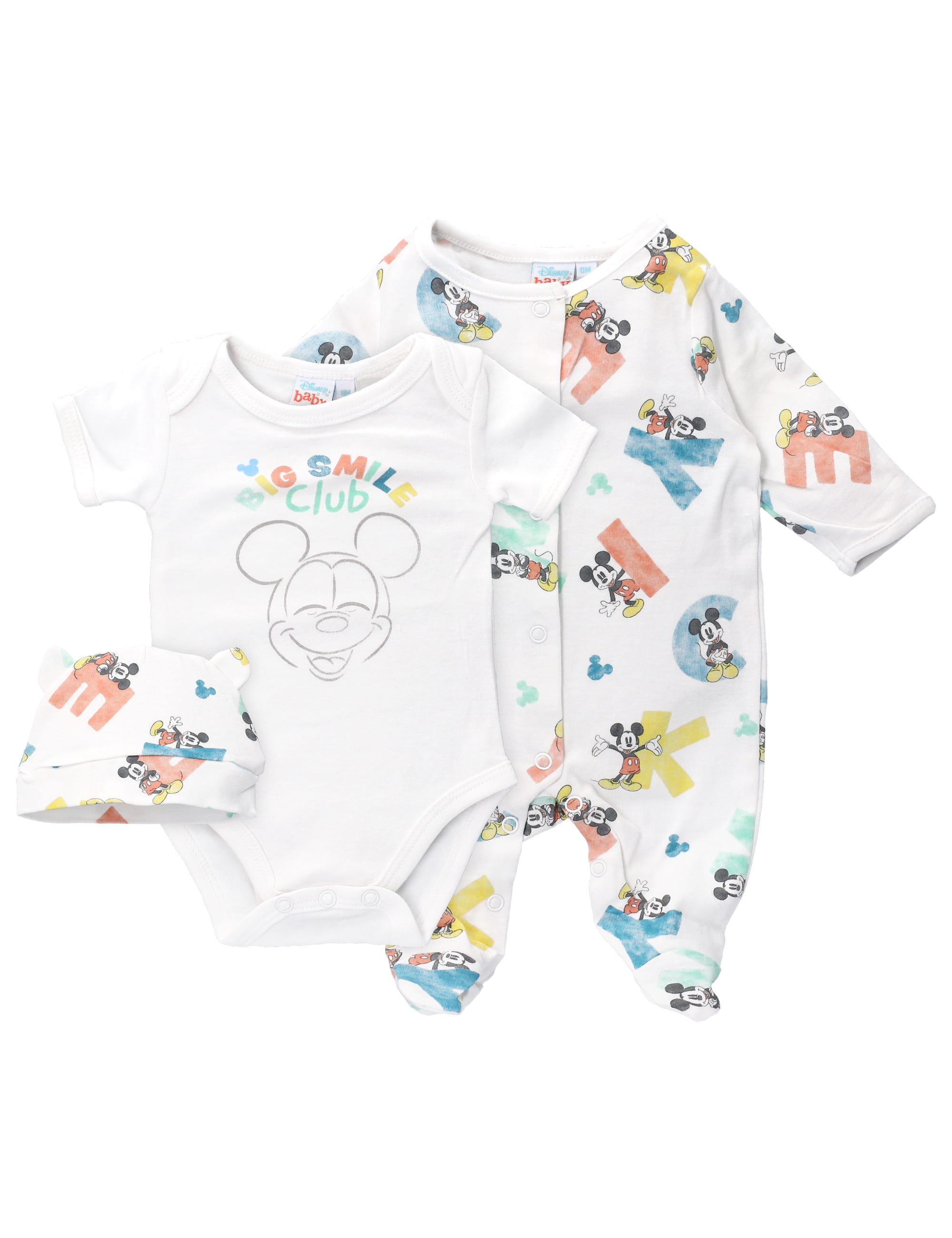 Disney 3 pièces Ensemble Mickey Mouse Blanc Naissance (56 cm)