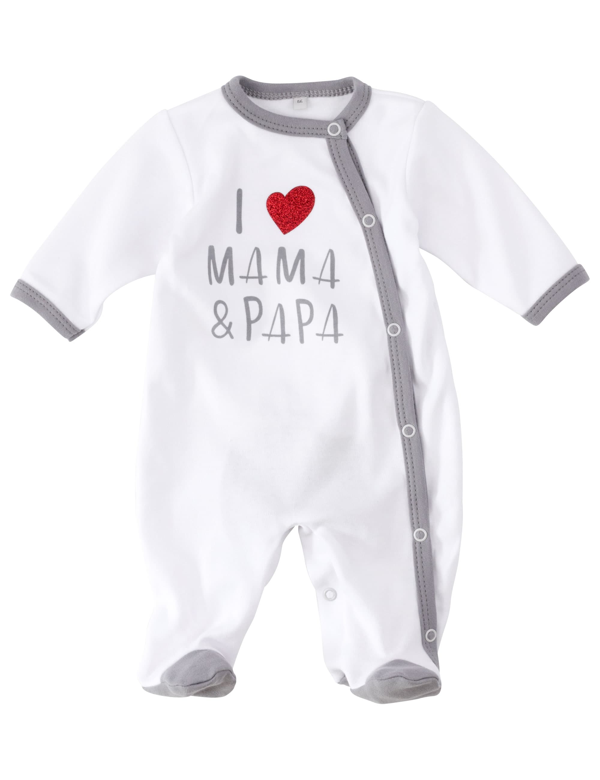 Strampler Schlafanzug Overall Pyjama Einteiler Herzen Mummy loves me` Gr 50-80 