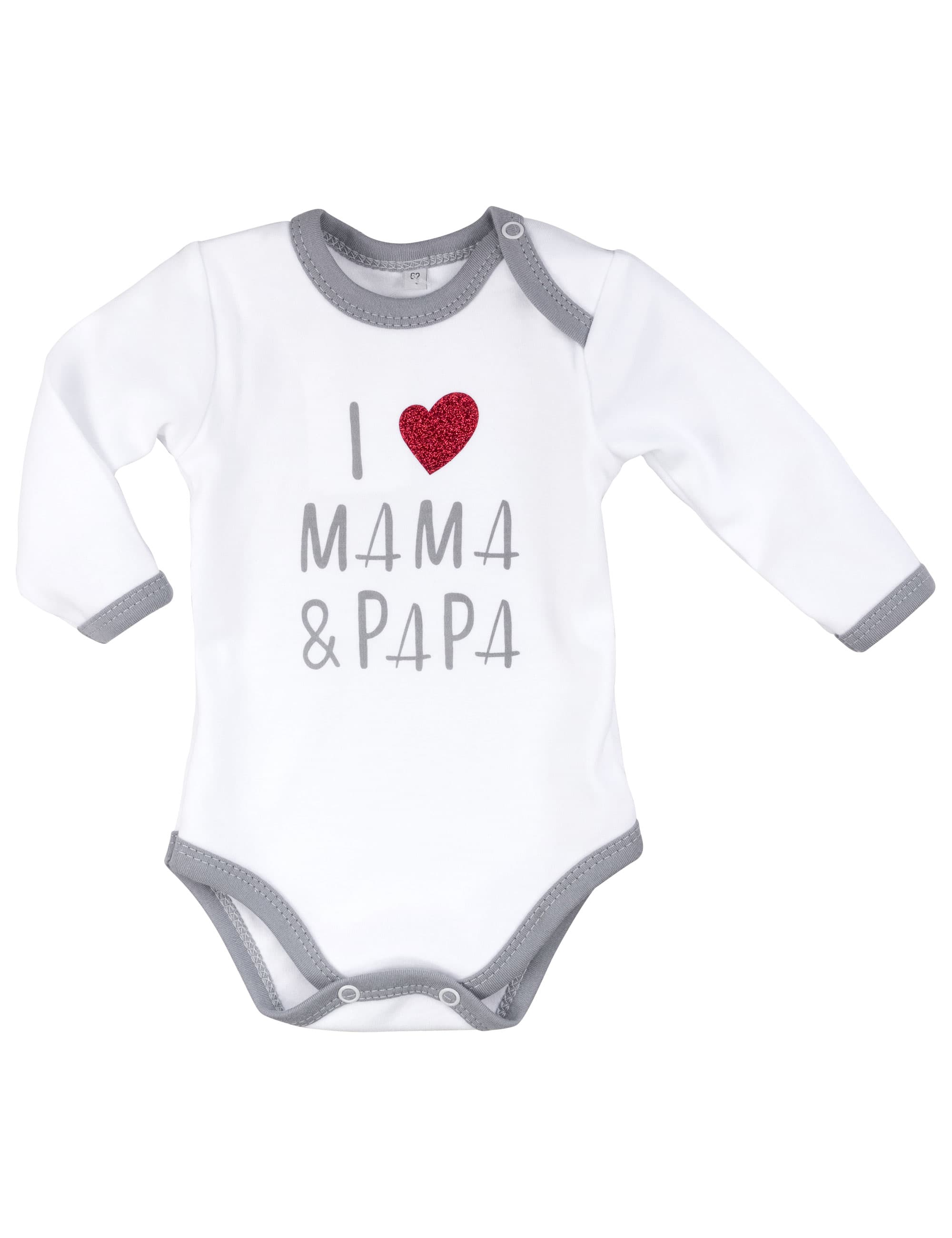 I Love Mama and I Love Papa – Body pour nouveau-né en coton doux