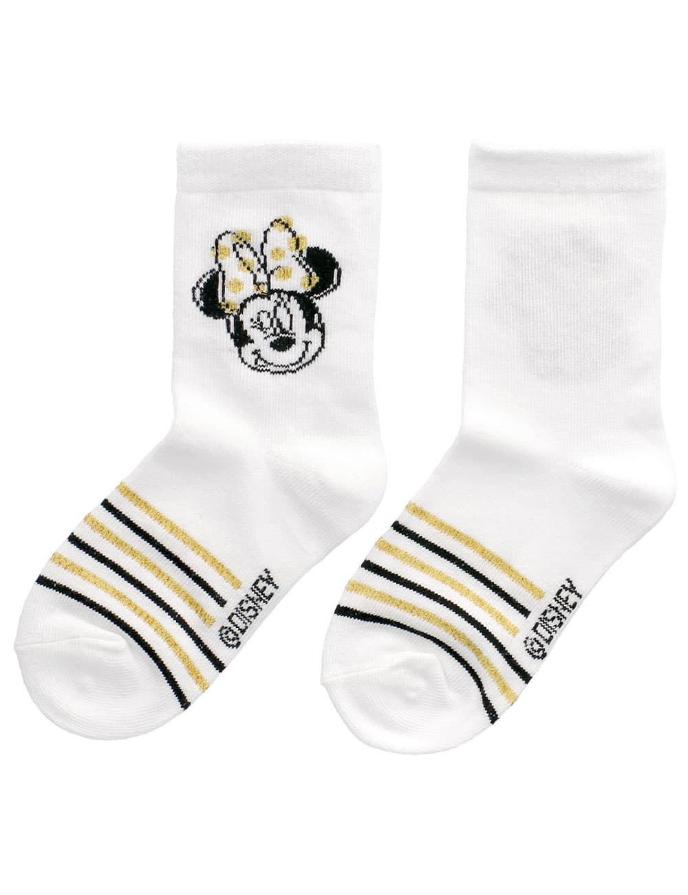 Disney Chaussettes Minnie Mouse Rayures Blanc 7-8A (122-128 cm)