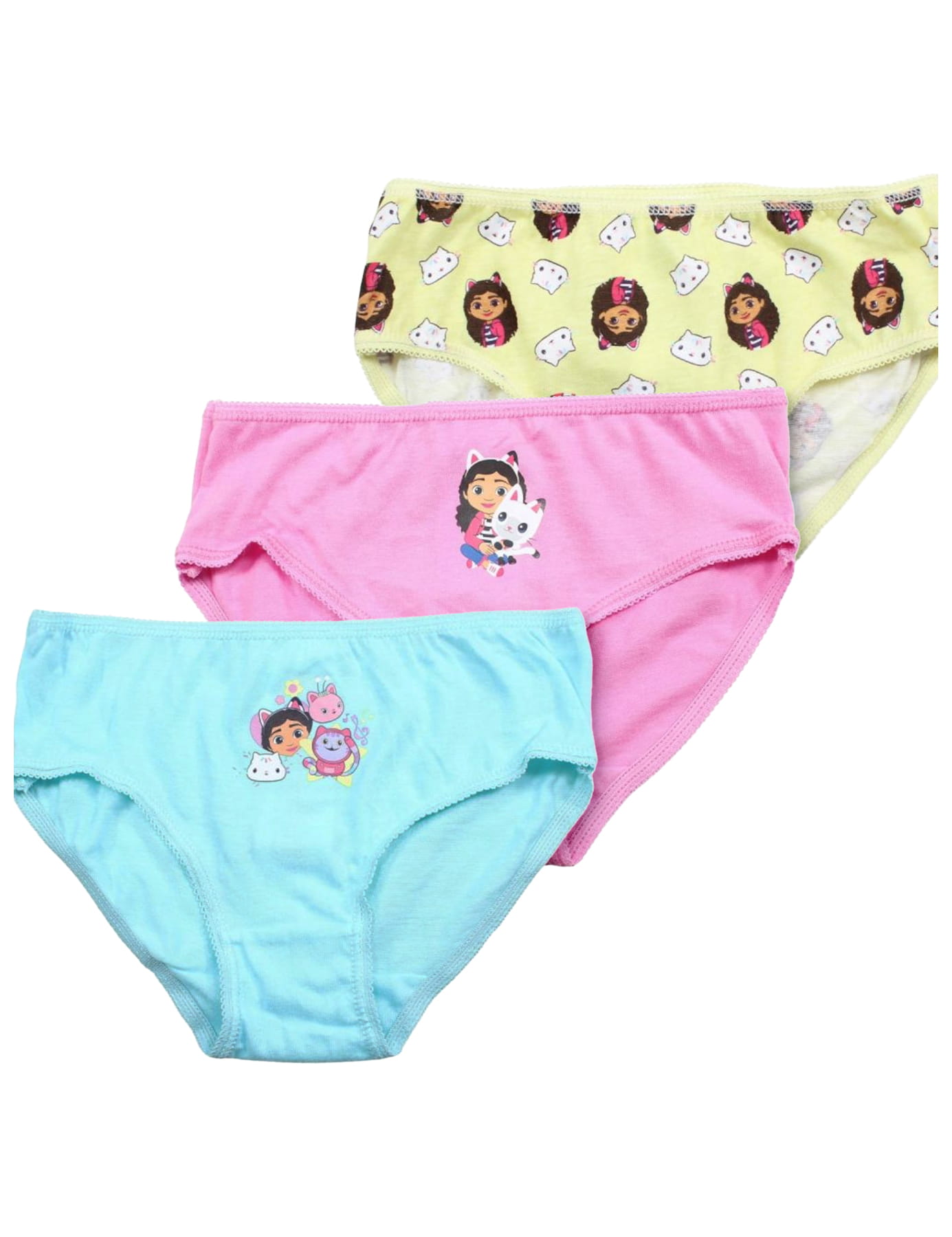 Gabby's Dollhouse Mädchen Unterwäsche 3er Pack - Baumwoll Slips In Lila/Rosa