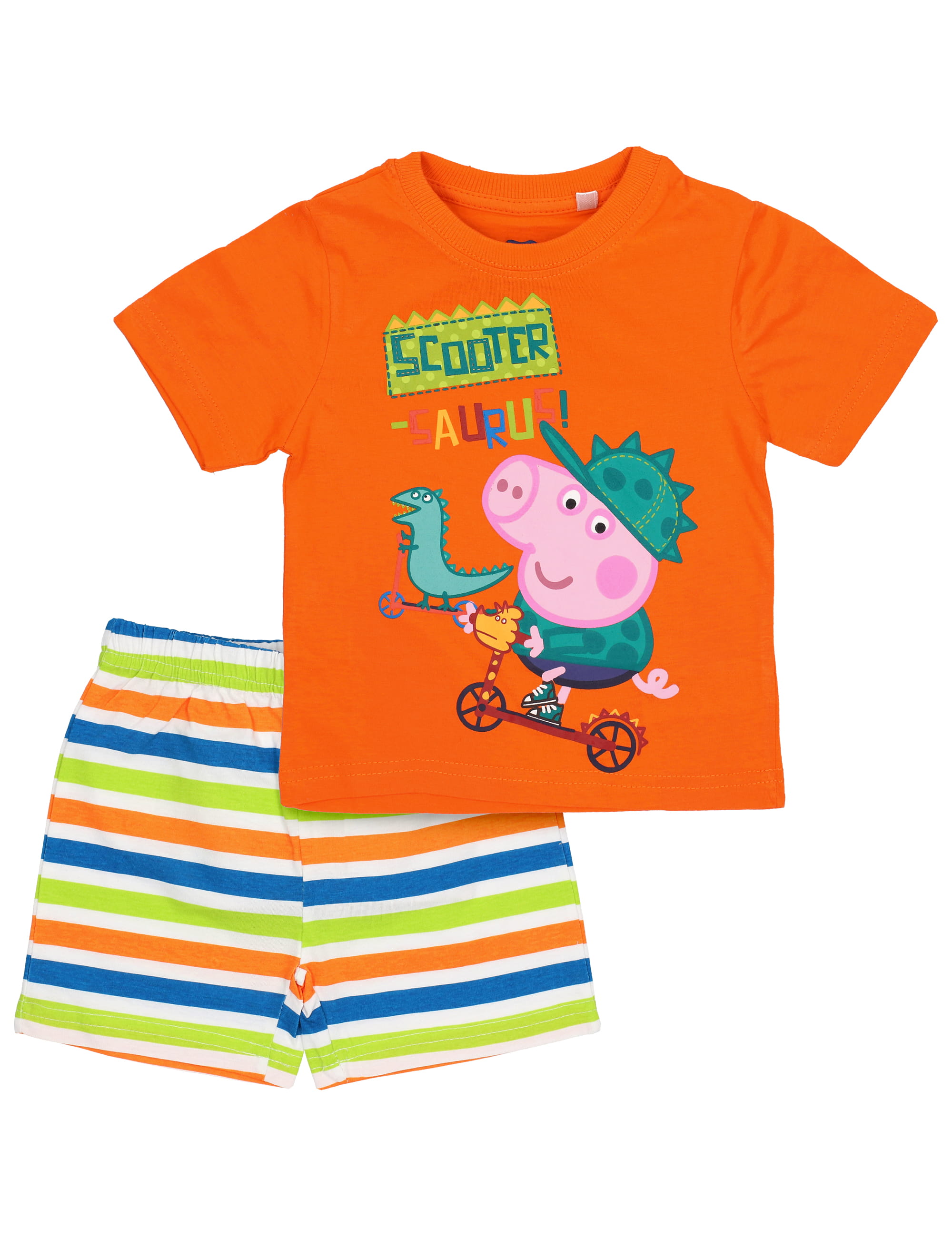 Peppa Pig Mädchen Schlafanzug 2-teilig - Kurzarm T-Shirt Mit Shorts, 100% Baumwolle, Rosa & Mint