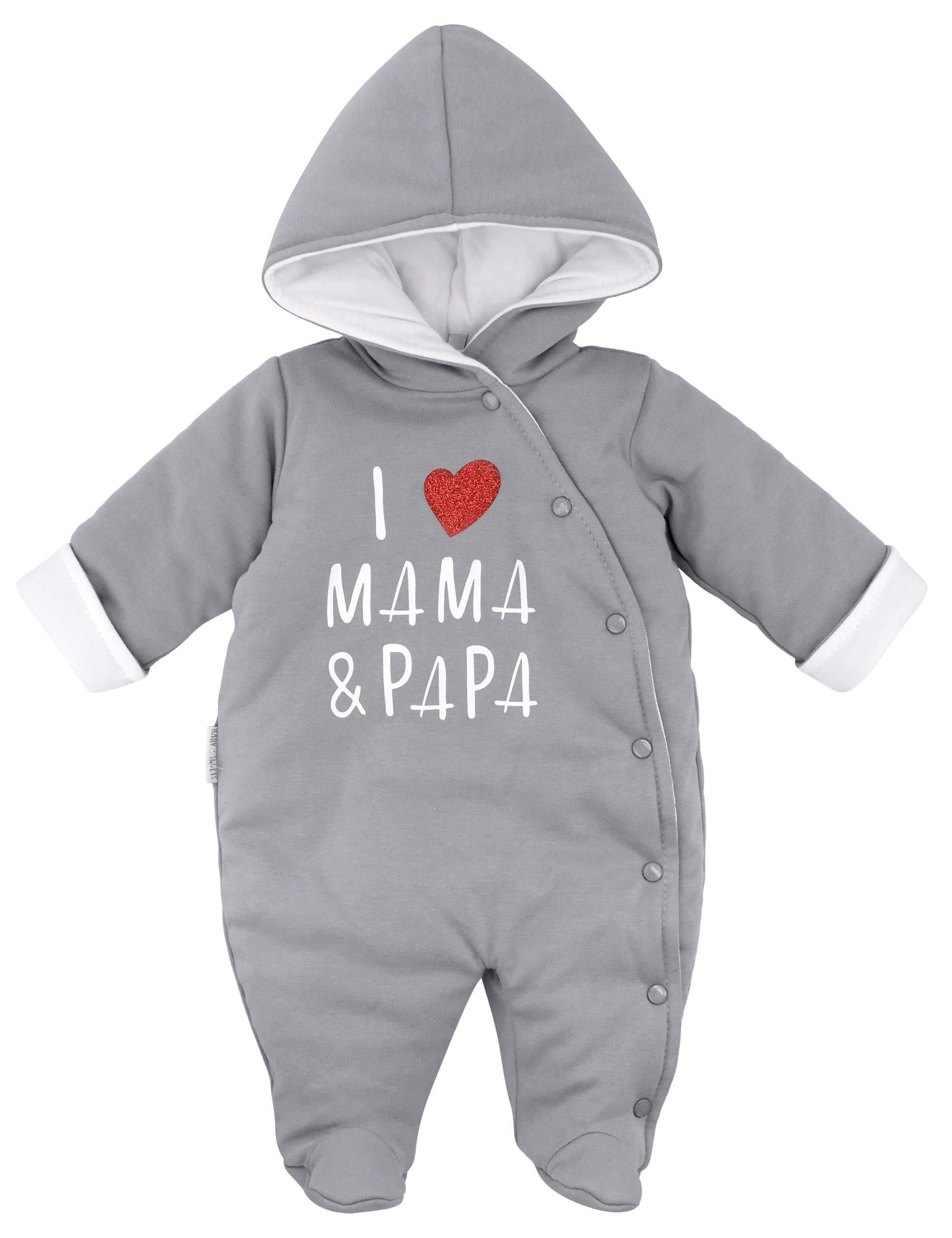 Baby Sweets Overall I Love Mama Papa Gefuttert Grau Baby Sweets De