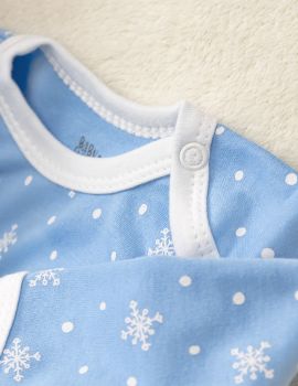 Baby Sweets 2 Teile Body Pinguin Let It Snow Schneeflocke blau 56 (Neugeborene) - 5