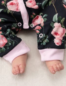 Baby Sweets 2 Teile Set Schleife Floral schwarz 56 (Neugeborene) - 5