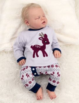 Baby Sweets 2 Teile Set Little Reindeer blau Newborn (56) - 4