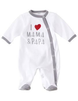 Baby Sweets 14 Teile Set I Love Mama & Papa weiß Newborn (56) - 3