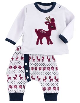 Baby Sweets 2 Teile Set Little Reindeer blau Newborn (56) - 0