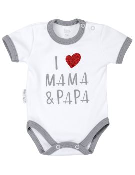 2er Pack Baby Bodys Ich Liebe ❤️ I love Mama & I love Papa Body Strampler blau