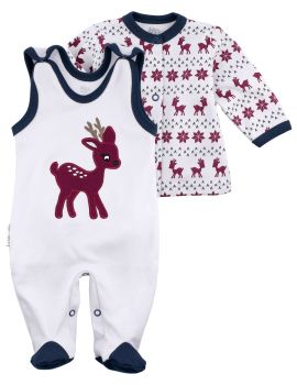 Baby Sweets 2 Teile Set Rentier Little Reindeer grau Newborn (56) - 0