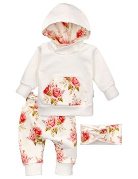 Baby Sweets 3 Teile Set Floral weiß 56 (Neugeborene) - 0