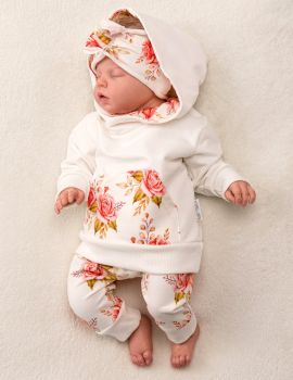 Baby Sweets 3 Teile Set Floral weiß 56 (Neugeborene) - 4