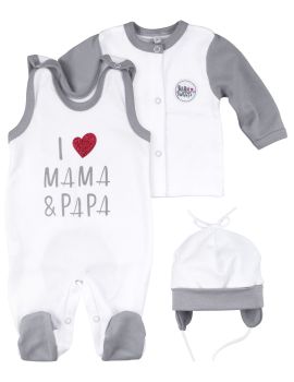 Baby Sweets 14 Teile Set I Love Mama & Papa weiß Newborn (56) - 1