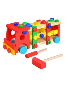 IsoTrade Spielzeug Lastwagen Holz bunt - 0
