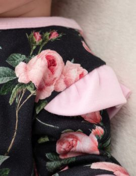 Baby Sweets 2 Teile Set Schleife Floral schwarz 56 (Neugeborene) - 4