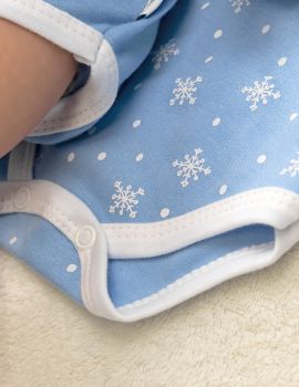 Baby Sweets 2 Teile Body Pinguin Let It Snow Schneeflocke blau 56 (Neugeborene) - 6